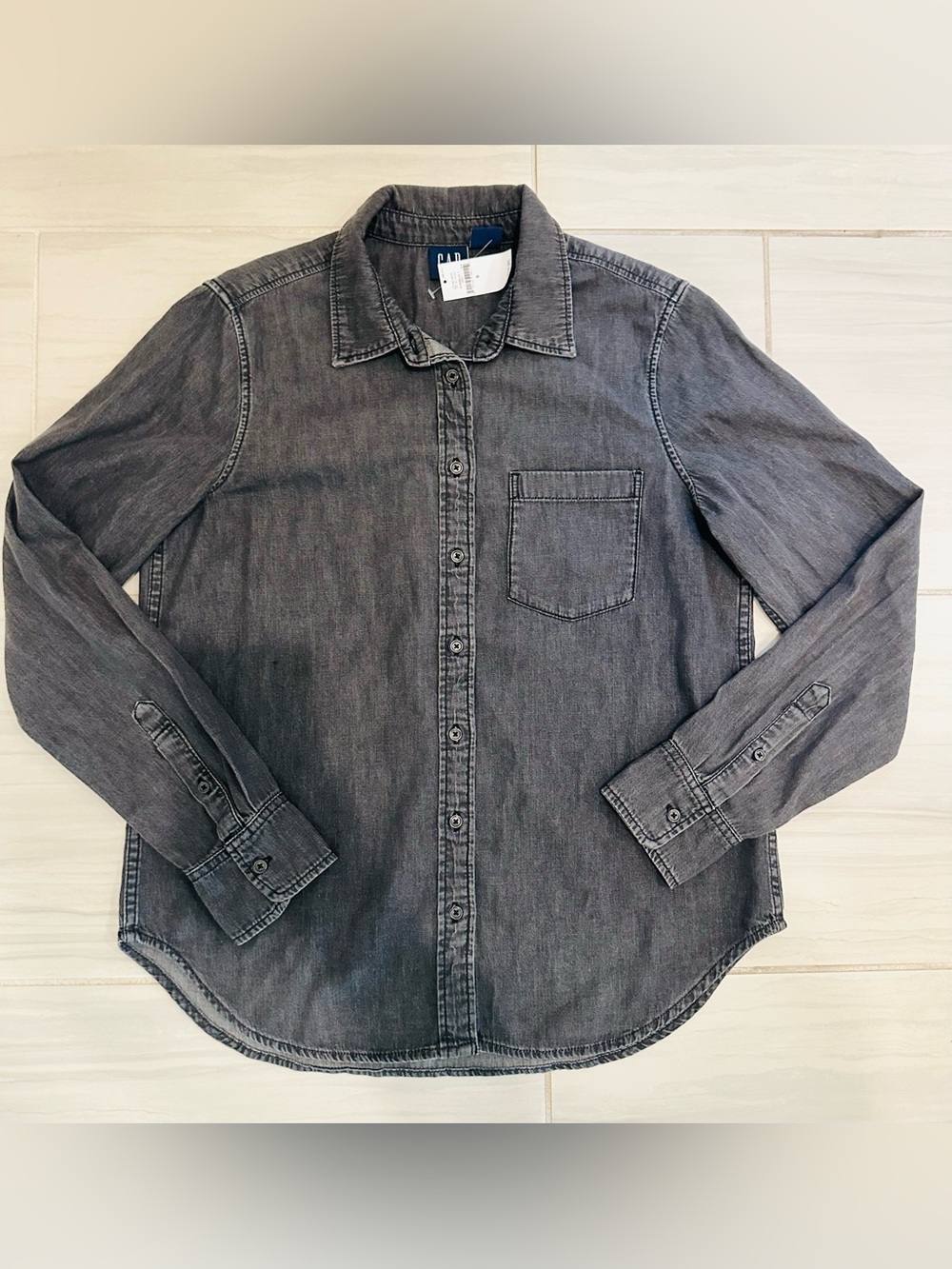 NWT GAP Women’s Size Small Washed Black Denim Shirt